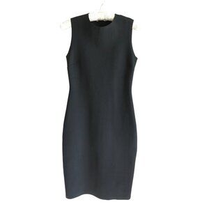 The Row Black Neoprene Body Con Sleeveless Sheath Dress